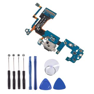 USB Charging Port Flex Cable Microphone Replacement for Samsung Galaxy S8 Active AT&T G892A with Tools (for S8 G892A)