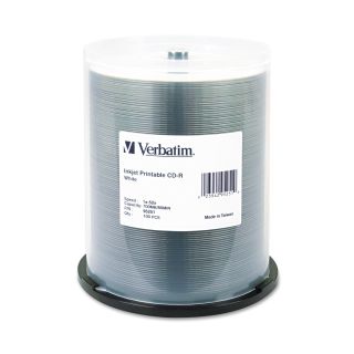 Verbatim CD-R 700MB 52X White Inkjet Printable Recordable Media Disc - 100pk Spindle