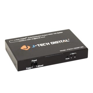 J-Tech Digital HDMI Splitter 1 in 2 Out 4K 60Hz 1080P Multi-Resolution Output (MRO), HDMI Splitter for Dual Monitors Duplicate/Mirror, Compatible with HDR & Dolby Vision [JTECH-18GSP12M]