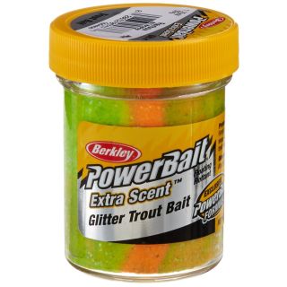 Berkley PowerBait Glitter Trout Bait, Rainbow, Fishing Dough Bait, Scent Dispersion Technology, Irresistible Scent and Flavor, Moldable and Easy to Use, Jar