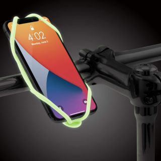 Bone Bike Tie 4, Bike Cell Phone Mount for Handlebar, Scratch-Free Silicone Holder with Anti-Slip Design, Universal Cycling Phone Holder Compatible with Most Smartphones (Luminous - Handlebar)