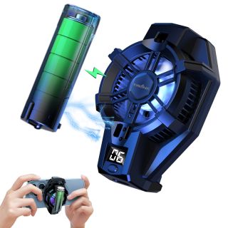 TRILINK Phone Cooler: Rechargeable Gaming Fan for iPhone & Android with LED Display & RGB Lights
