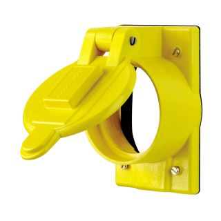 Leviton 7788-CR Weatherproof Receptacle Cover with Lift Lid, For 50A Corrosion Resistant Devices, Yellow