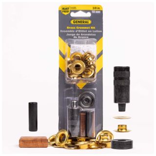 General Tools 71262 Grommet Kit with 24 Rustproof Solid Brass Grommets, 3/8 Inch