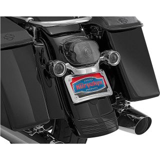 Kuryakyn 3163 Motorcycle Accessory: Curved License Plate Mount for 2006-16 Harley-Davidson Motorcycles, Chrome