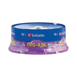 Verbatim DVD+R DL 8.5GB 8X AZO with Branded Surface - 15Pk Spindle,Purple