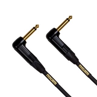 Mogami Gold INSTRUMENT-10RR Guitar Instrument Cable, 1/4" TS Male Plugs, Gold Contacts, Right Angle Connectors, 10 Foot