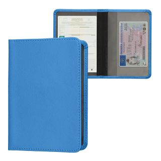 kwmobile Registration and Insurance Holder - Car Document Holder for Vehicle Documents and Cards - PU Leather - Blue