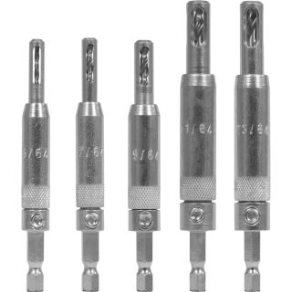 Make it Snappy Tools 5pc Self Centering Hinge Drill Bit Set, Spring Loaded. Proudly Made in the USA.