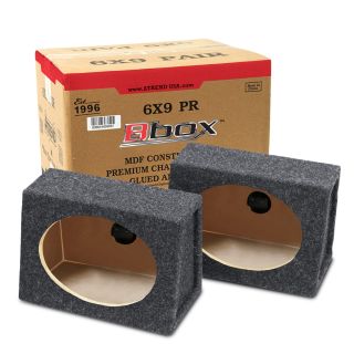 Bbox Pro Audio Tuned Car Speaker Boxes & Enclosures - 6x9 Speaker Box for Great Sound Quality for Home & Vehicle - Push and Insert Speaker Terminals - Set of 2 6x9 Speaker Boxes - Charcoal