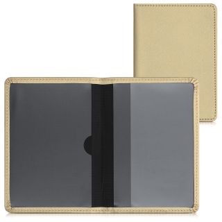 kwmobile Registration and Insurance Holder - Car Document Holder for Vehicle Documents and Cards - PU Leather - Gold