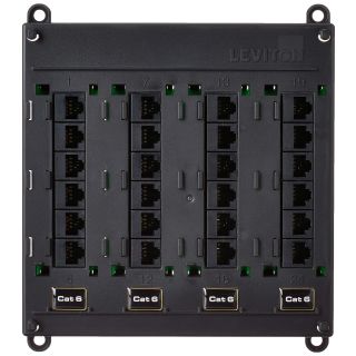 Leviton 476TM-624 Twist and Mount Patch Panel, CAT 6 24 Port