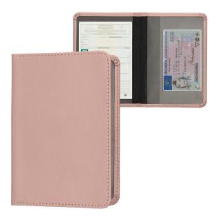 kwmobile Registration and Insurance Holder - Car Document Holder for Vehicle Documents and Cards - PU Leather - Rose Gold