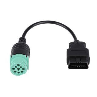 9 Pin Adapter, J1939 9 Pin to 16 Pin OBD2 Truck Diagnostic Adapter 9 Pin Deutsch Connector for Cummins Engine