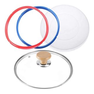 9 inch Tempered Glass Lid for Instant Pot 6 Quart, Silicone Lid Silicone Cover for Instant Pot 6 Quart, Silicone Sealing Rings for Instant Pot 5 qt or 6 qt (2 Pack), Set of 4 Instant Pot Accessories