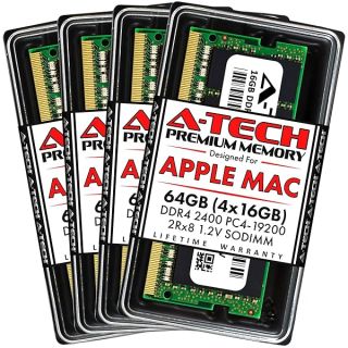 A-Tech Components 64GB (4x16GB) RAM for Apple iMac 2017 27 inch Retina 5K | DDR4 2400MHz SODIMM PC4-19200 2Rx8 1.2V 260-Pin SO-DIMM Memory Upgrade Kit