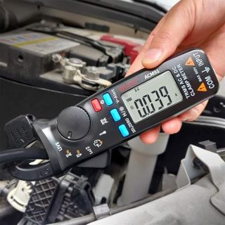 ACM91 Clamp Multimeter Digital AC DC Current Clamp Meter True RMS Auto Range 6000 Counts 100 amp Mini Meter With Temperature Capacitance NCV Measure LoZ Volts