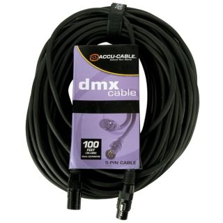 ADJ Products AC5PDMX100: 100ft 5-Pin DMX Cable - High-Quality Black DMX Connector
