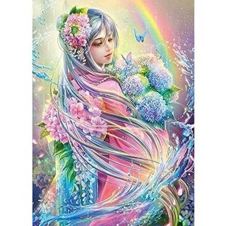 AIRDEA DIY 5D Fairy Diamond Painting Kits for Adults Beginners Round Partial Drill Diamond Art Kits Fairy Diamond Art Rainbow Gem Painting Flowers Picture Art for Home Wall Art Decor 11.8x15.7 inch