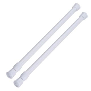 AIZESI Spring Tension Curtain Rods Short Tension Rod (White, 16" to 28"-2Pcs)