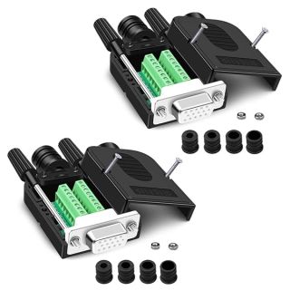 ANMBEST 2PCS VGA Solderless Quick Connectors - 16mm Female DB15 Adapter for Easy VGA Connections