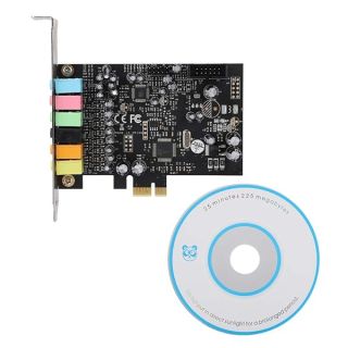ASHATA Internal Sound Card,1 pcs PCI-E 7.1 HiFi High Fidelity 8 Track Internal Surround PCI Sound Card Compatible with 2.1/5.1 Stereo Surround Sound System Equipment,Black