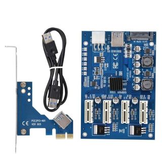 ASHATA PCI E to PCI E Adapter Card PCI E 1X to 4X PCIe USB3.0 Converter Extender Adapter Card Expansion Kit for Windows Linux