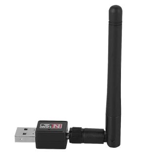 ASHATA USB Adapter 300Mbps, USB 2.0 Network Dongle with High Gain Antenna for PC/Desktop/Laptop/Tablet, 2.4GHz?802.11b/g/n, Support 2000, XP, Vista, 7,