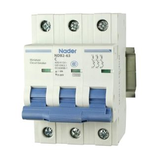 ASI AC Miniature Circuit Breaker - 3 Pole DIN Rail Mount 20 Amp 480 Volt Unit with Shock-Proof Terminations, Trip Curve C, L1, L2, L3 and Neutral Three-Phase Circuits