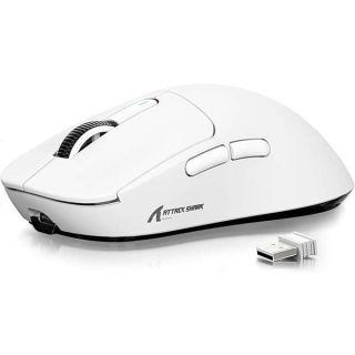 ATTACK SHARK X3 Wireless Gaming Mouse, 49g Ergonomic Computer Mouse, Triple Modes PAW3395 26K DPI Optical Sensor, 200h Battery Life, Programmable Buttons, Gaming Accessories for PC/Laptop/Mac (White)