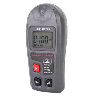 AUNMAS Digital Luxmeter Meter, Handheld Digital Electronic Luxmeter Light Meter Illuminometer Photometer with LCD Display Range 0.1-200000 Lux/0.01-20000 Fc High Accuracy ±4%