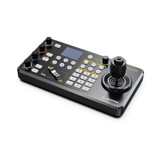 AVMATRIX PKC3000 PTZ Camera Controller IP Serial PTZ Keyboard with 4D Joystick IP, RS422 RS485 RS232 Interface LCD Screen PoE Supported for Church Conference Live Streaming