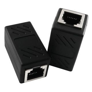 AXLIZER 2PCS RJ11 Inline Coupler - Female to Female Telephone Extension Adapter, Black