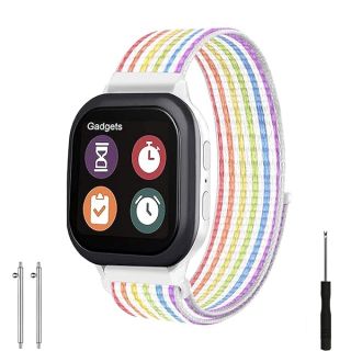 AZSXLG Kids Band for Gizmo Watch 2/1 - Breathable Nylon Strap with Quick Release Pins (Rainbow)