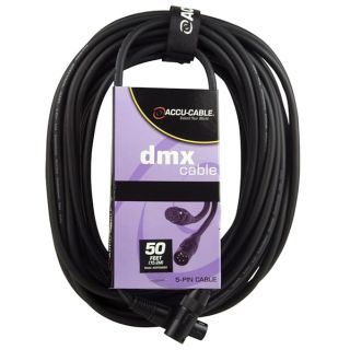 Accu Cable AC5PDMX50: 50ft 5-Pin DMX Stage Light Cable for Reliable Connections