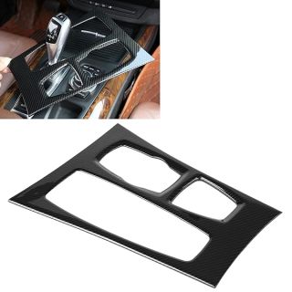 Acouto Center Console Gear Shift Panel Cover Trim for BMW X5 E70 for X6 E71 2010-2013 Carbon Fiber Center Control Shift Knob Panel Frame Cover Car Interior Decoration Left Hand