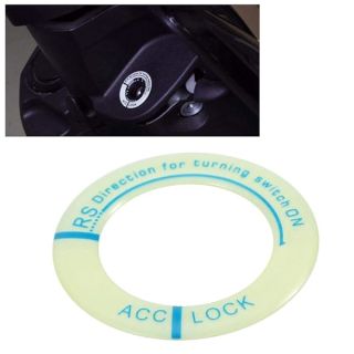 Universal Luminous Ignition Switch Decoration Ring for Cars & Motorcycles - Blue Key Hole Cover Trim
