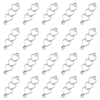 Acxico 20Pcs Love Heart Charms - DIY Pendant Connectors for Bracelet Crafting