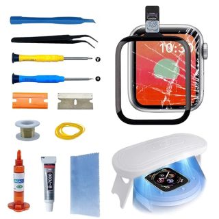 Agzssl Front Screen Replacement for Apple Watch Series 5/SE/SE2 Glass Lens Touch Digitizer Repair Kit with Tools and Instructions (No LCD Screen) 40mm