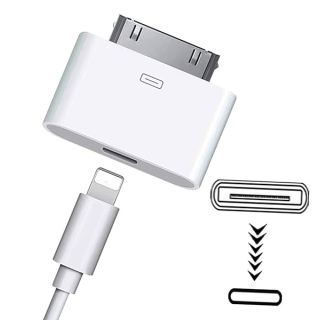 Alife Sartyee 8-Pin to 30-Pin Adapter | Charge & Sync for Smartphones, Tablets, Cars & Sound Docks - White