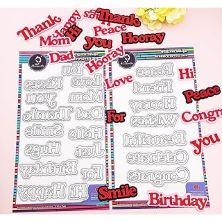 Alinacutle 22PC Word Metal Die Cut Set for Scrapbooking & DIY Cards - Good Wishes & Shadow Frame Designs