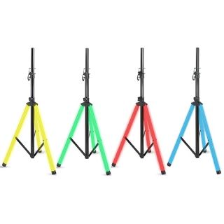 Alphasonik Universal 6 Feet Adjustable Height 35mm Tripod DJ Speaker Stand w/Variable LED Lights Constructed with Heavy Duty Durable Steel and Lightweight for Easy Mobility Safety PIN Screw Locks