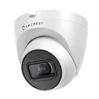 Amcrest UltraHD 4K (8MP) Outdoor Security IP Turret PoE Camera, 3840x2160, 98ft NightVision, 2.8mm Lens, IP67 Weatherproof, MicroSD Recording (256GB), White