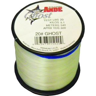 Ande G14-20C Ghost Monofilament Fishing Line, 1/4-Pound Spool, 20-Pound Test, Clear Finish, white