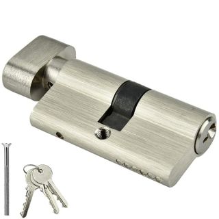 Anti-Theft Cylinder Lock Copper Single Open Cylinder with Keys Strong and -Proof, Suitable for Wooden Doors, Aluminum Doors(L=60mm30/30)