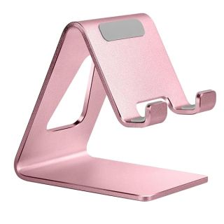 Aoviho Desk Cell Phone Stand, Phone Holder, Desktop Phone Cradle Dock for iPhone 14 13 12 pro 11 X Xs max 8 7 6 6s Plus SE 5 5S Samsung All Smart Phones (Rose Gold)