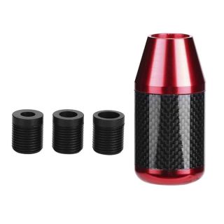 Aramox Gear Shift Knob, Universal Shift Knob Head Carbon Fiber Automatic Stick Head Shift Knob Modification Accessory (Red)