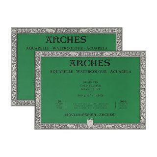 "Arches Watercolor Block 9x12" - 100% Cotton Cold Press Paper, 40 Sheets for Watercolor, Gouache & Acrylic Art"