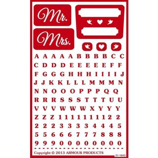 Armour Products 21-1645 Over N Over Glass Etching Stencil, 5-Inch by 8-Inch, Mr. and Mrs.