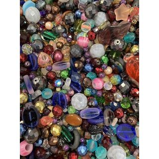 Colorful Assorted Glass Beads for Jewelry Making & Crafts - 4-18mm Bulk Mix, Half Pound